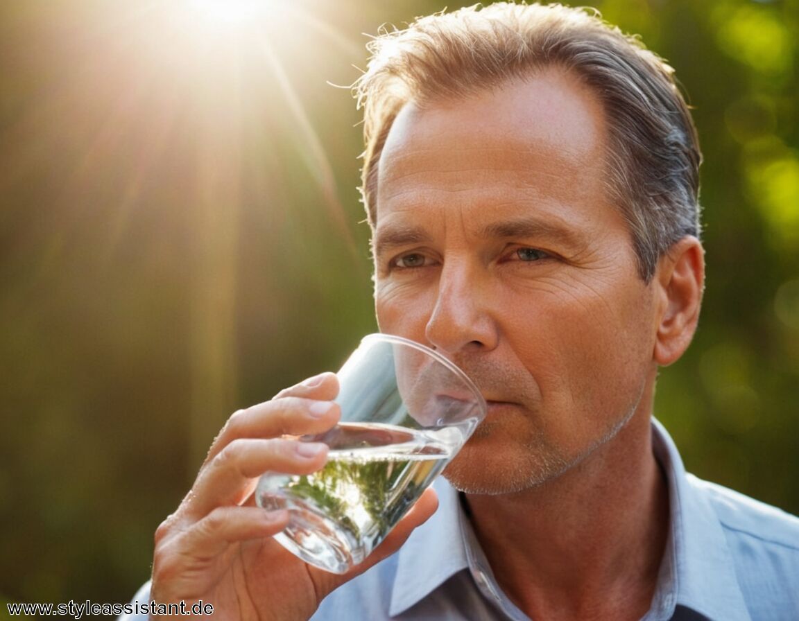 Ausreichend Wasser trinken für Hautelastizität - Gesichtspflege Männer ab 40 » Tipps für strahlende Haut